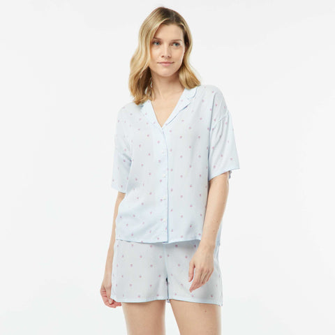 Pyjama short 2 pièces - chemisier + pantalon imprimé