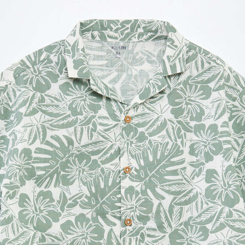 Chemise à manches courtes et col pyjama avec imprimé