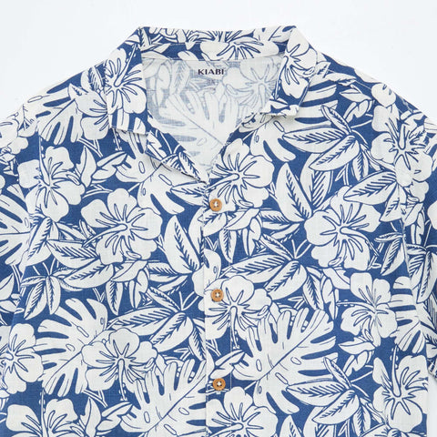 Chemise à manches courtes et col pyjama avec imprimé
