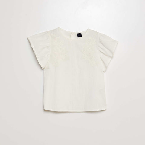 Blouse à manches courtes avec broderies