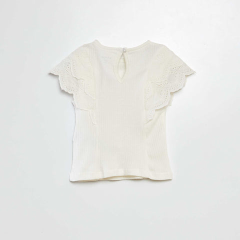 T-shirt avec manches brodées