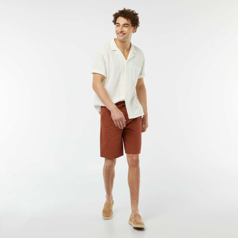 Chemise manches courtes en matière ajourée