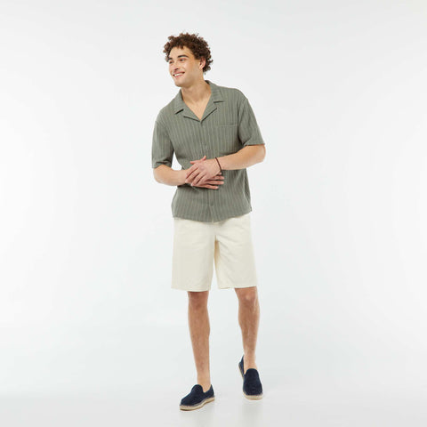Chemise manches courtes en matière ajourée