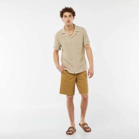 Chemise manches courtes en matière ajourée