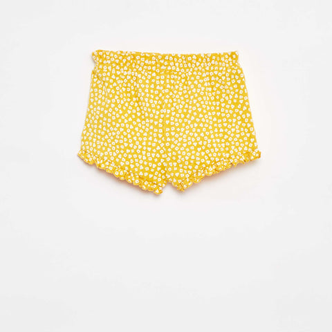 Short avec volants et imprimé
