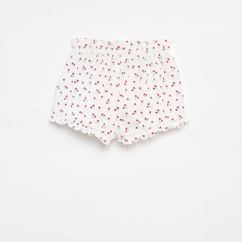 Short avec volants et imprimé