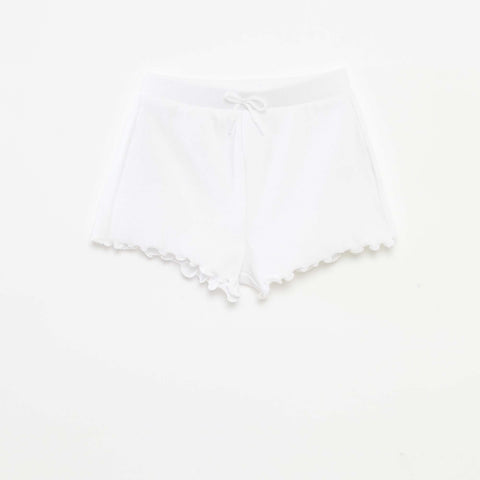 Lot de 2 shorts unis en maille côtelée