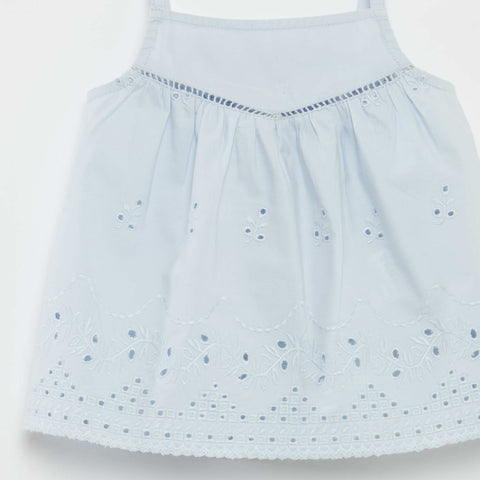 Blouse en popeline avec broderies anglaises