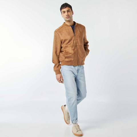 Blouson en suédine zippé