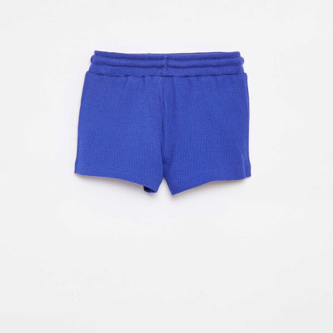 Short en maille gaufrée avec imprimé