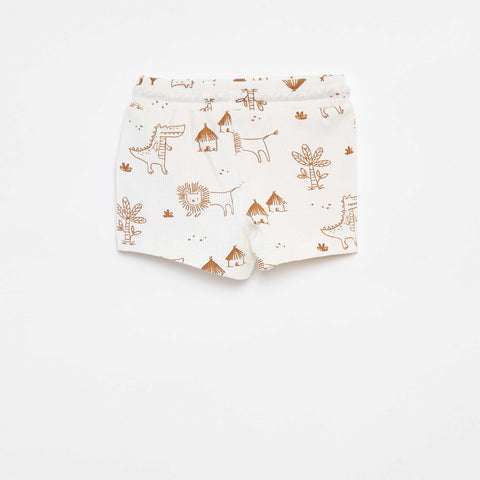Short en maille gaufrée avec imprimé