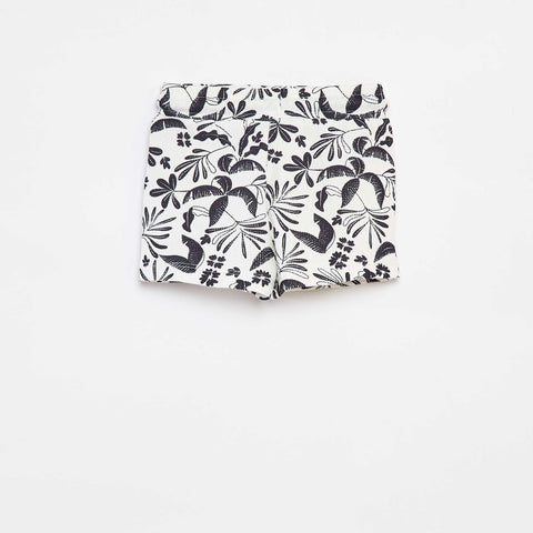 Short en maille gaufrée avec imprimé