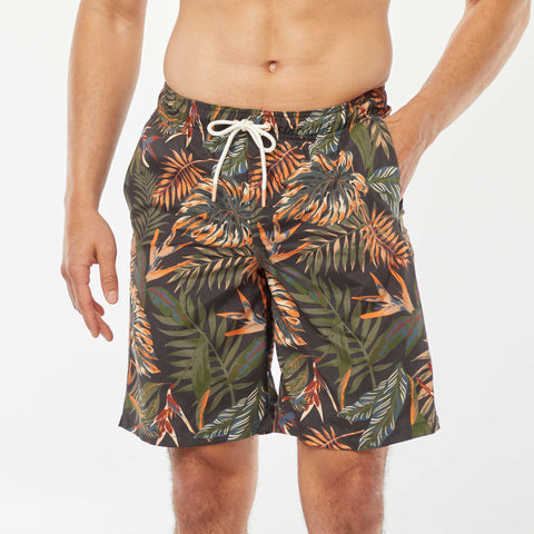 Short de bain imprimé tropical