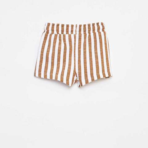 Short rayé en baby french terry