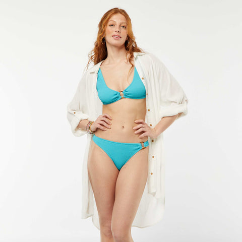 Soutien-gorge de bain en maille gaufrée avec anneau fantaisie