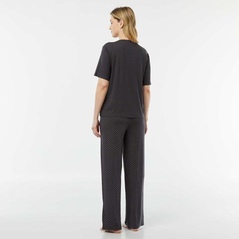 Pyjama long 2 pièces en maille extra-fluide
