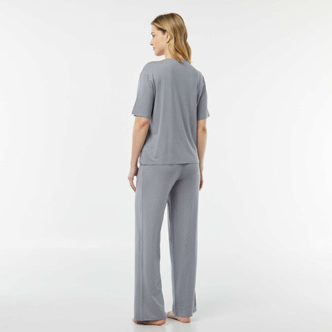 Pyjama long 2 pièces en maille extra-fluide