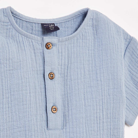 Chemise en gaze de coton à manches courtes