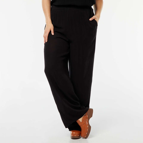 Pantalon large en maille crêpée