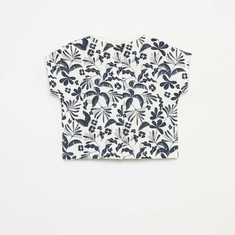 T-shirt en maille gaufrée avec imprimé