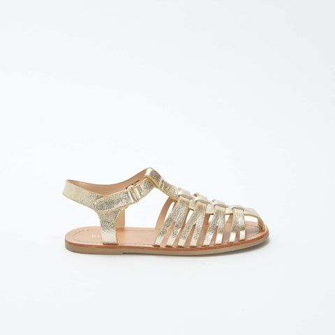 Sandales multi-brides dorées