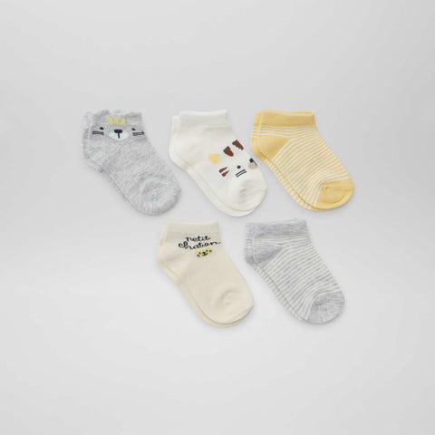 Lot de 5 paires de chaussettes invisibles