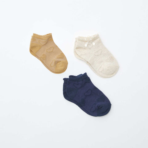 Lot de 3 paires de chaussettes socquettes en maille fantaisie