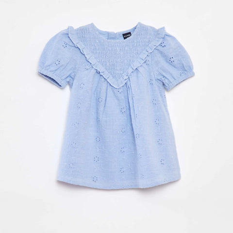 Ensemble robe avec broderies anglaises + culotte - 2 pièces