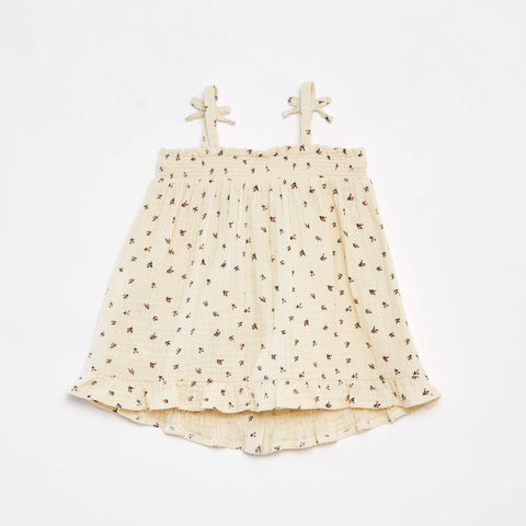 Robe à bretelles en gaze de coton