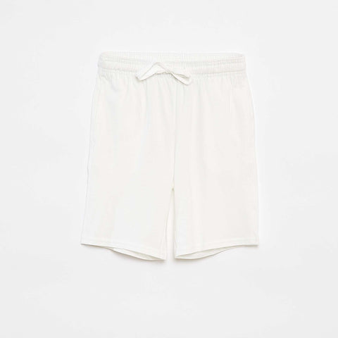 Short en molleton léger uni à 2 poches
