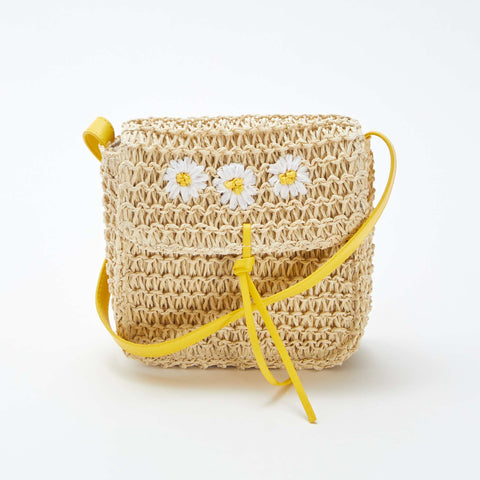 Sac bandoulière esprit paille tressée