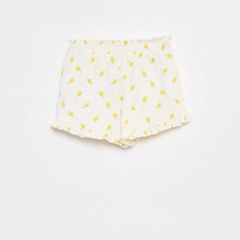 Short léger volanté avec imprimé