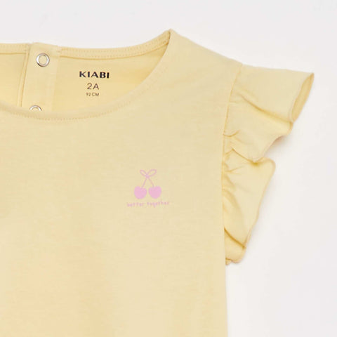 Pyjama court t-shirt + short à volants - 2 pièces