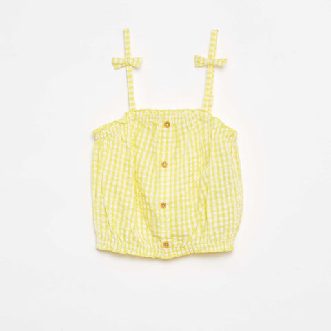 Ensemble top + jupe rayée en matière crêpée - 2 pièces