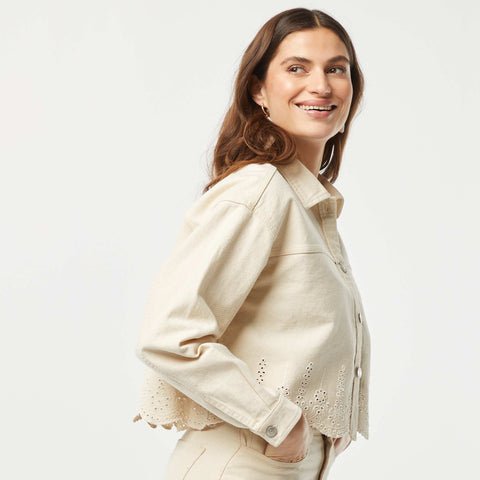 Veste en denim avec broderies