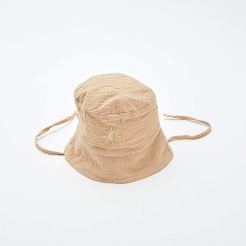 Bob en gaze de coton avec broderie soleil