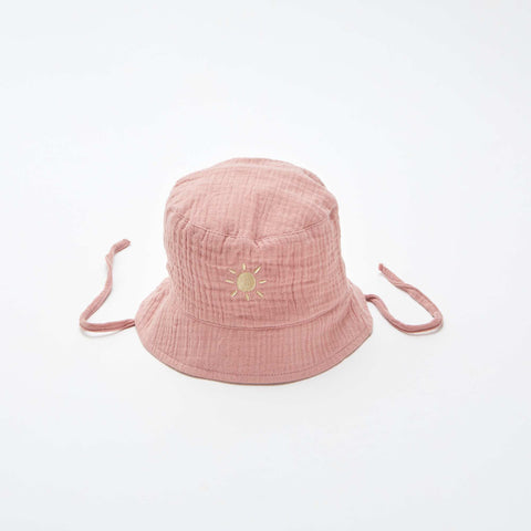 Bob en gaze de coton avec broderie soleil