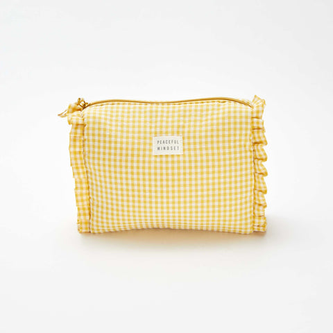 Trousse de toilettes vichy à froufrous