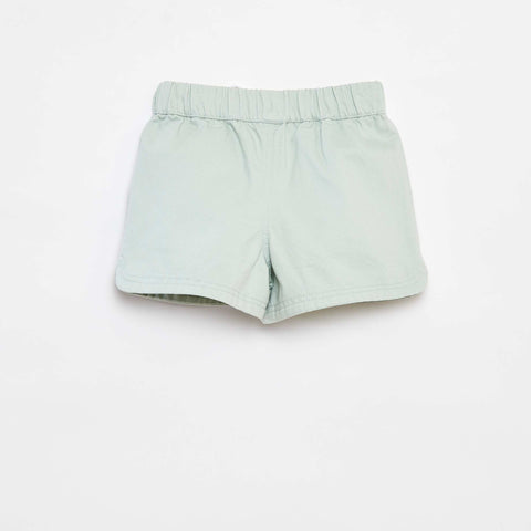Short en twill à taille élastiquée