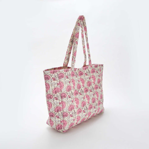 Sac cabas matelassé avec imprimé
