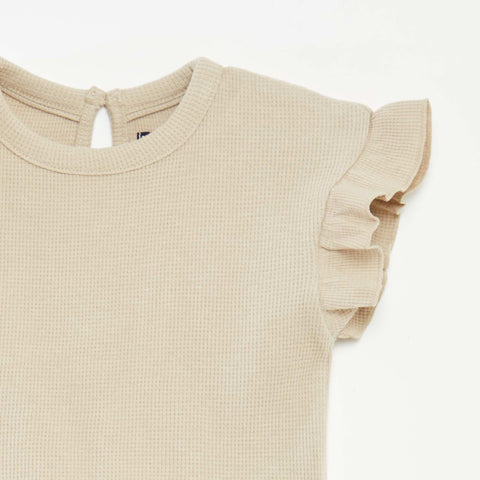 Ensemble t-shirt + short + bob en maille gaufrée - 3 pièces