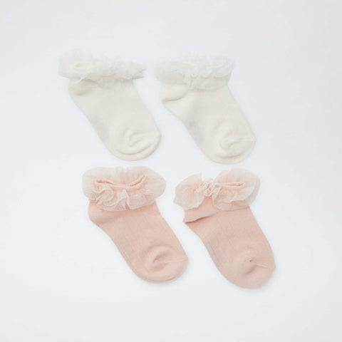 Lot de 2 chaussettes volantées