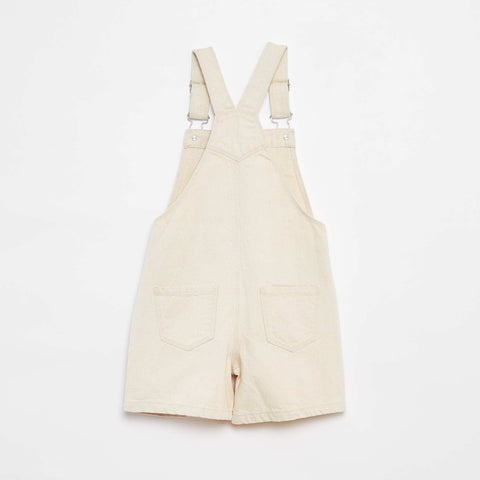 Salopette short en jean avec poche poitrine
