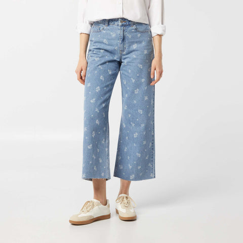 Pantalon denim wide leg