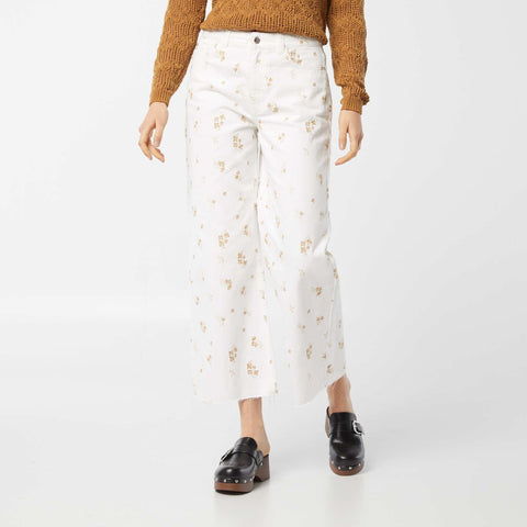 Pantalon denim wide leg