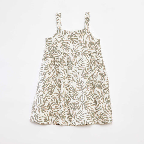Robe en lin mélangé à ouverture boutonnée