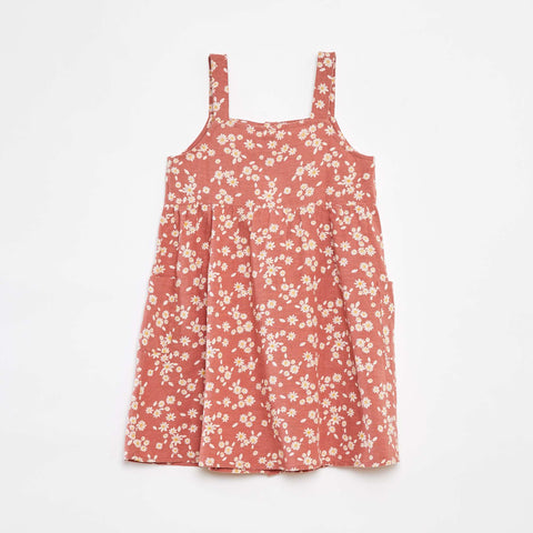 Robe en lin mélangé à ouverture boutonnée
