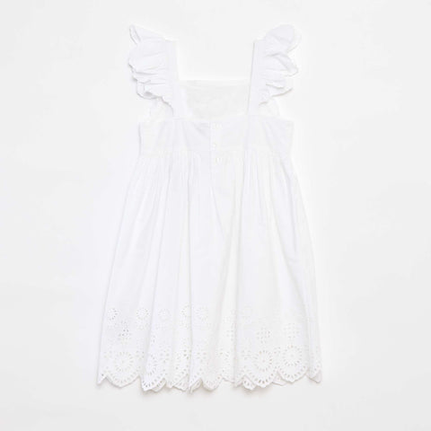 Robe en popeline avec broderie anglaise