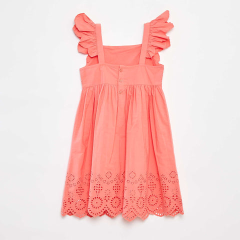 Robe en popeline avec broderie anglaise