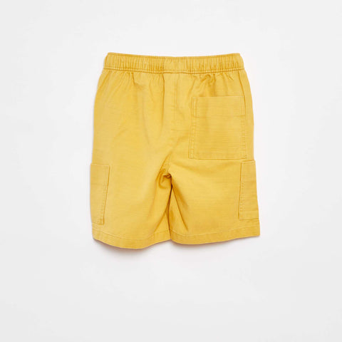 Bermuda uni en twill avec poches